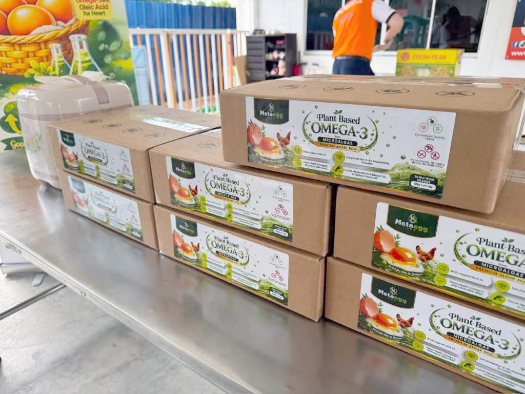 MetaEgg subscription boxes, prepared for delivery to customers through the “adopt a hen” program.